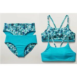 New Athleta Girl Bikini 2 Piece Set Tie Dye Large Blue